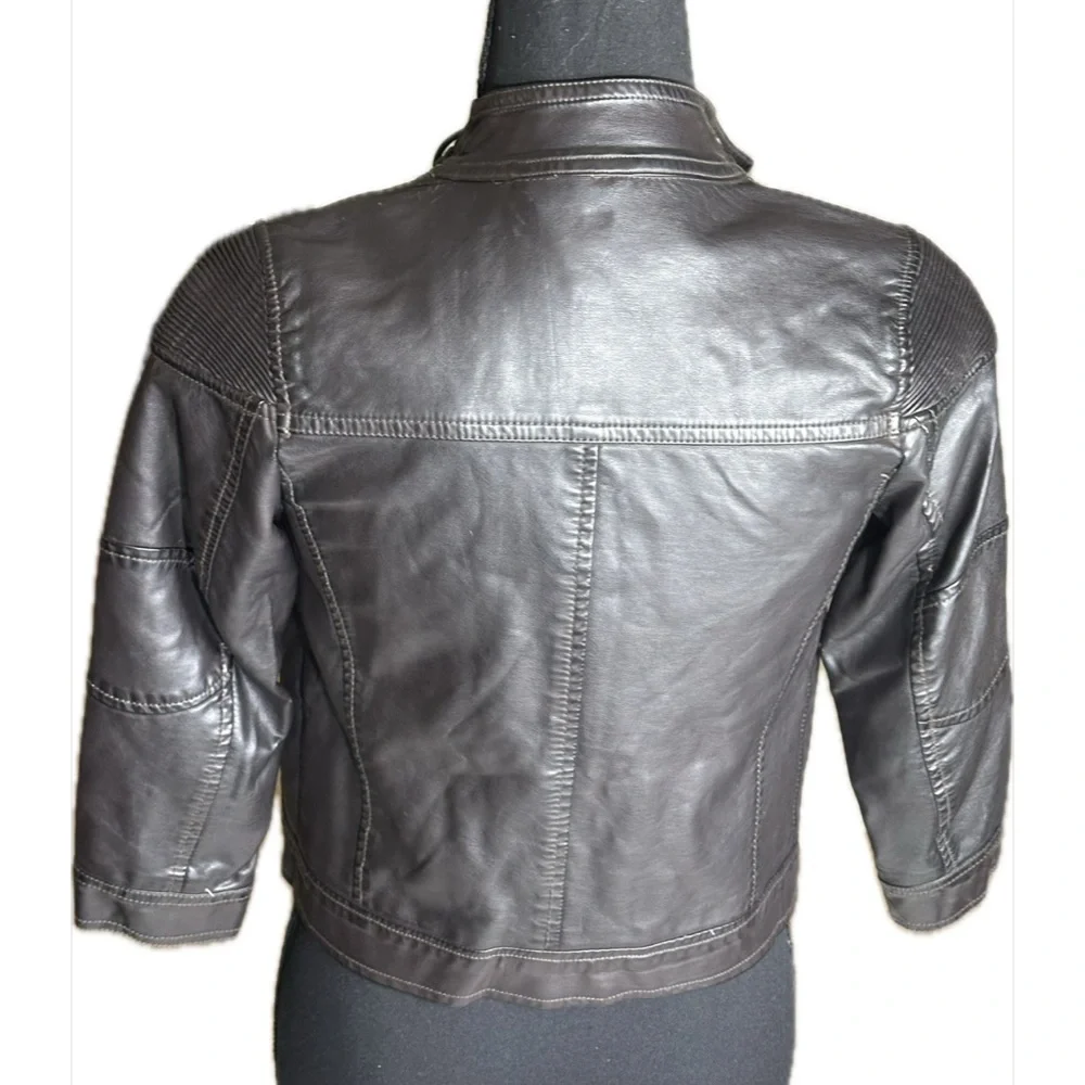 Urban Republic Black Faux Leather Jacket Kid size 5/6